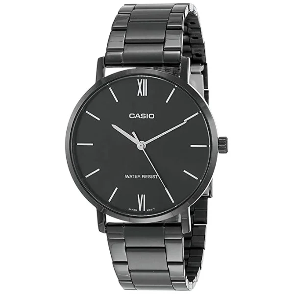 Casio Analog Black Dial Stainless Steel Watch for Men - MTP-VT01B-1BUDF